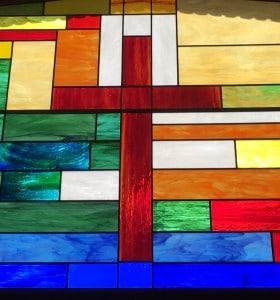 Cross Stain Glass Window